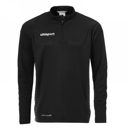 SCORE 1/4 ZIP TOP negro/blanco UHLSPORT