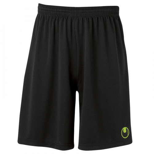 CENTER II Shorts with slip inside negro/verde flash UHLSPORT