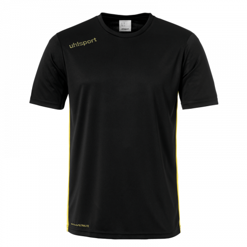 ESSENTIAL CAMISETA MC negro/lima amarillo UHLSPORT