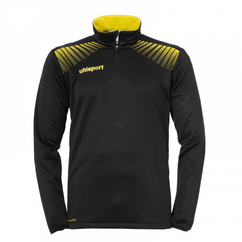 GOAL JERSEY CON CREMALLERA DE 1/4 negro/lima amarillo UHLSPORT