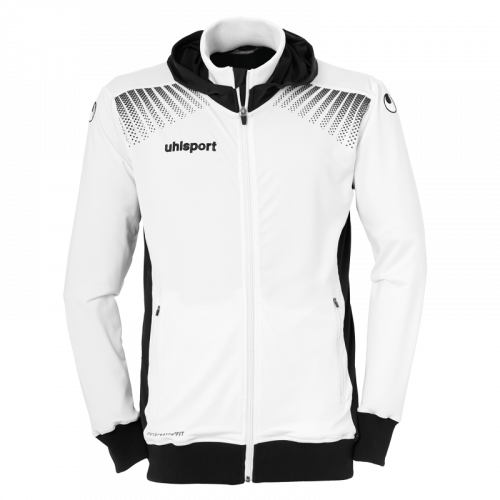 GOAL TEC CAZADORA CON CAPUCHA blanco/negro UHLSPORT