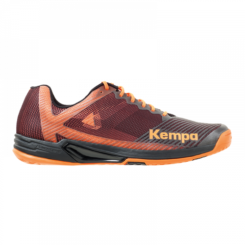Zapatilla de balonmano WING 2.0 negro/naranja fluor KEMPA