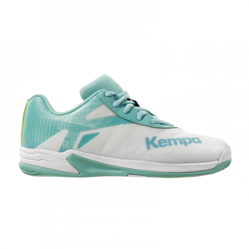 Zapatilla de balonmano WING 2.0 JUNIOR blanco/turquesa KEMPA