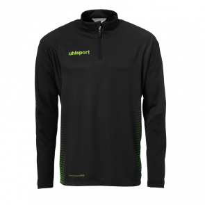 SCORE 1/4 ZIP TOP negro/verde fluor UHLSPORT