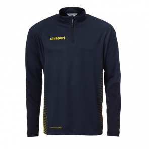 SCORE 1/4 ZIP TOP azul marino/amarillo fluo UHLSPORT