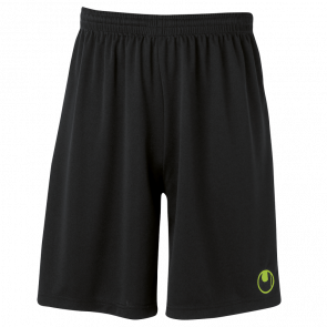CENTER II Shorts with slip inside negro/verde flash UHLSPORT