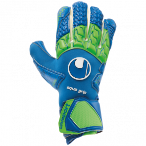 GUANTES  AQUAGRIP HN AZUL / FLUO VERDE / BLANCO UHLSPORT