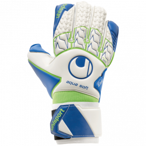 GUANTES  AQUASOFT BLANCO / AZUL PACÍFICO / FLUO GR UHLSPORT
