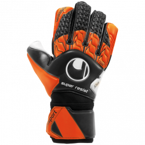 GUANTES  SUPER RESIST NEGRO / FLUO NARANJA / BLANCO UHLSPORT