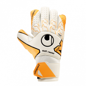 GUANTES  SOFT RESIST BLANCO / FLUO NARANJA / NEGRO UHLSPORT