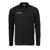 SCORE 1/4 ZIP TOP negro/amarillo fluor UHLSPORT