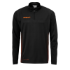 SCORE 1/4 ZIP TOP negro/naranja fluor UHLSPORT