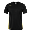 ESSENTIAL CAMISETA MC negro/lima amarillo UHLSPORT