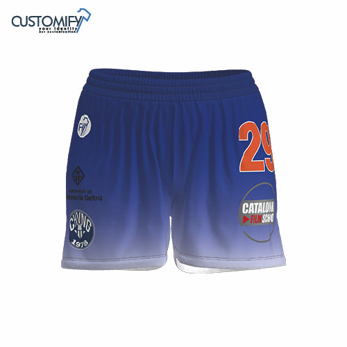 Short de juego Sublimado Customify, azul HANDBOL VILANOVA I LA GELTRÚ, Mujer
