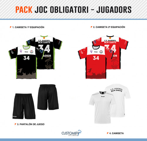 PACK DE JUEGO OBLIGATORIO JUGADORESHANDBOL BCN SANTS