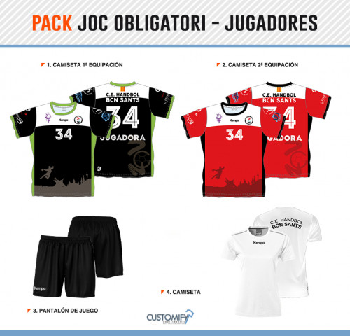 PACK DE JUEGO OBLIGATORIO JUGADORAS HANDBOL BCN SANTS