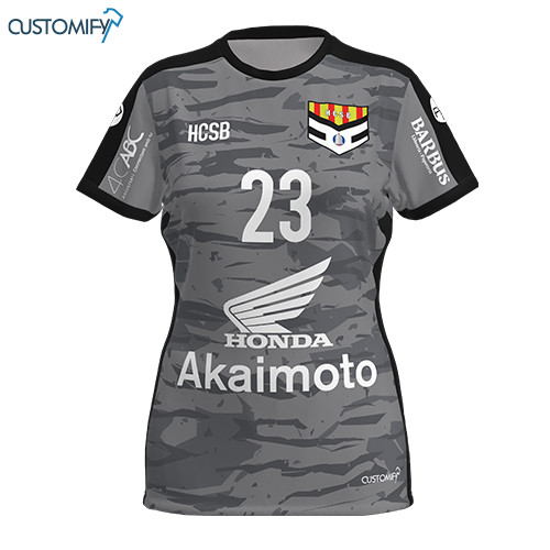 Camiseta de juego Customify, 2ª equip. gris/negra HC SANT BOI, Mujer