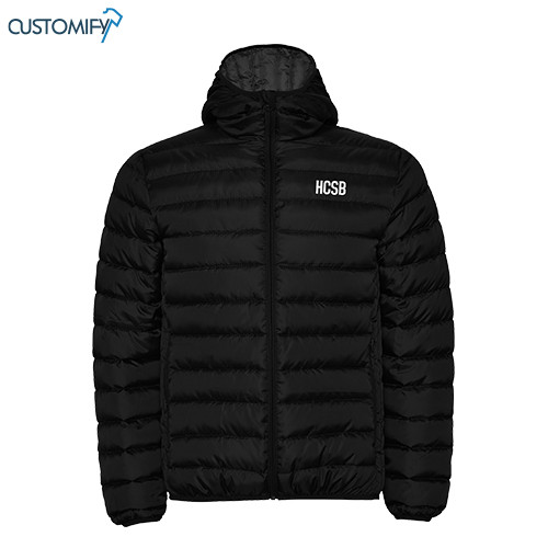 Chaqueta acolchada con capucha color negro H.C. SANT BOI, Hombre