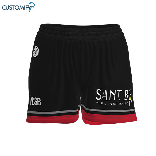 Short de juego Customify, 1ª y 2ª equip. negro / rojo HC SANT BOI, Mujer