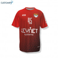 Camiseta de juego Customify, 1ª equip. roja/negra HC SANT BOI, tallaje recto