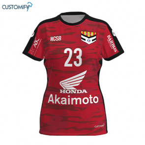 Camiseta de juego Customify, 1ª equip. roja/negra HC SANT BOI, Mujer
