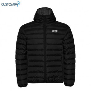 Chaqueta acolchada con capucha color negro H.C. SANT BOI, Hombre