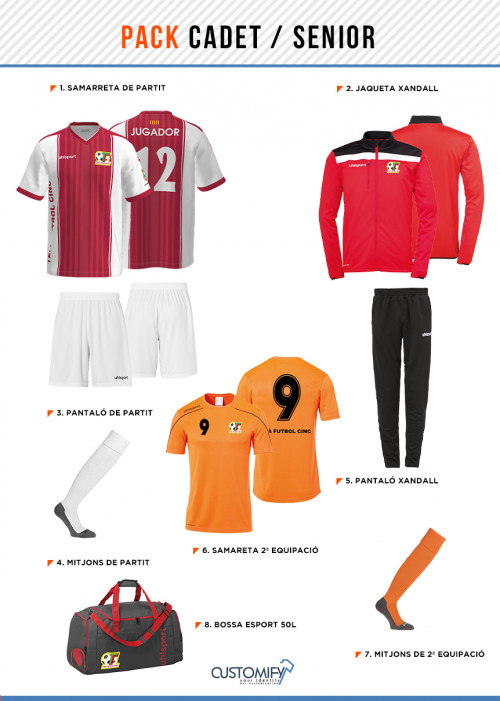 PACK CADET/SENIOR, TEIA FUTBOL CINC