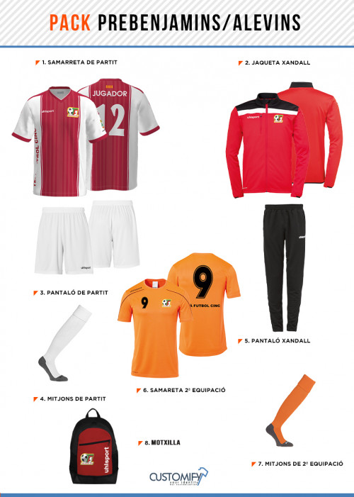 PACK PREBENJAMINS/ALEVINS, TEIA FUTBOL CINC