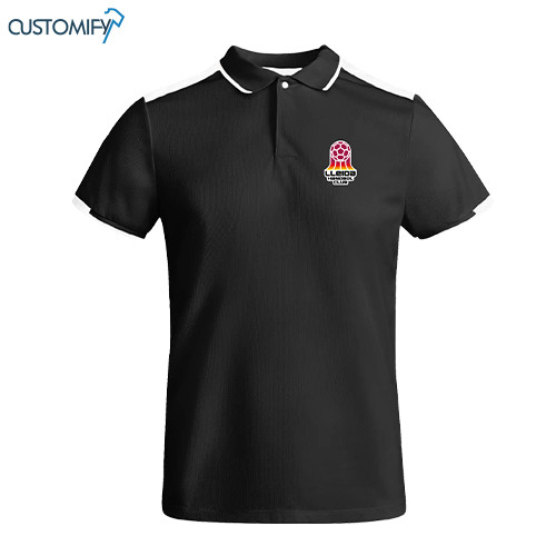Polo de màniga curta, teixit tècnic, negre LLEIDA HANDBOL CLUB, Home