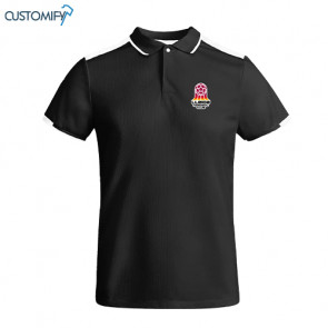 Polo de màniga curta, teixit tècnic, negre LLEIDA HANDBOL CLUB, Home