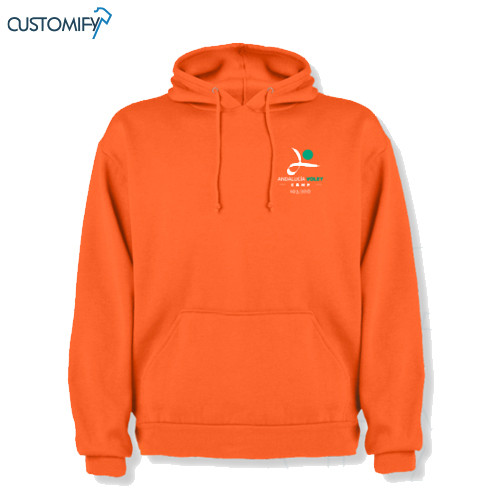Sudadera con capucha de doble tejido naranja Andalucia Voley Camp, Unisex