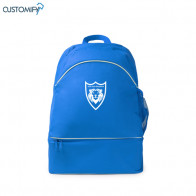 Mochila deportiva con cajón zapatillero rígido.color royal Futbol Despierto