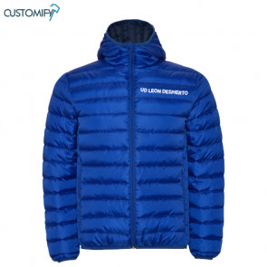 Chaqueta acolchada con relleno tacto pluma, azul Futbol Despierto, Unisex