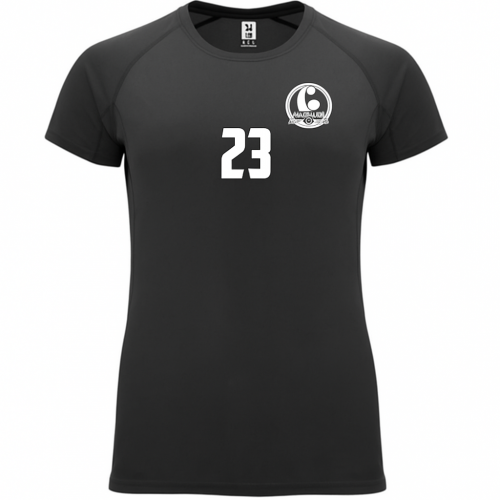 Samarreta d'entrenament tècnica entallada negra CH Sant Cugat, dona