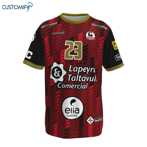 Samarreta de joc Customify, 1ª equip. vermella/negra CH SANT CUGAT, Unisex