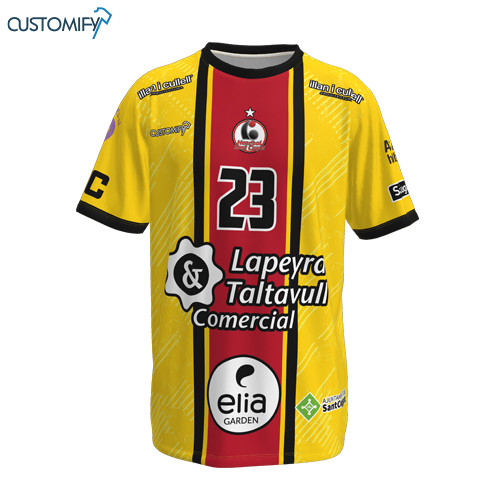 Samarreta de joc Customify, 2ª equip. groga/vermella/negra CH SANT CUGAT, Unisex