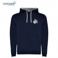Sudadera contrastada, 50% algodón 50% poliester, color navy/gris, Unisex, CB CIC