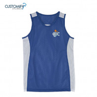 Camiseta sin Mangas Revers., polyester 140 gr, Unisex, Color Royal/Blanco Bàsquet CIC