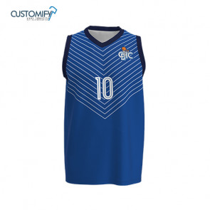 Camiseta sin Mangas Sublimada, 1ª equip. azul Basquet CIC, Unisex
