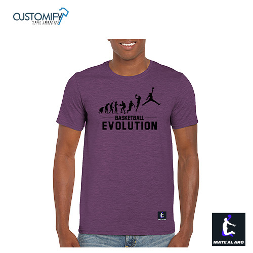 Camiseta Unisex Basketball Evolution, Mate Al Aro, color Purple