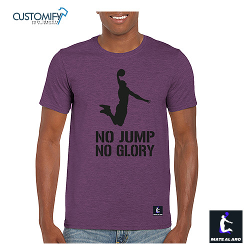 Camiseta Unisex Basketball No.Jump.No.Glory, Mate Al Aro, color Purple