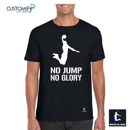 Camiseta Unisex Basketball No.Jump.No.Glory, Mate Al Aro, color Negro
