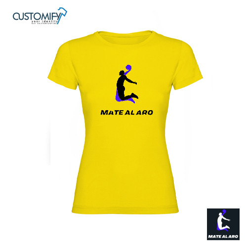 Camiseta MC.,100% algodón, 155g/m2, Mujer Amarillo MATE AL ARO