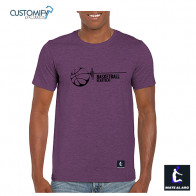 Camiseta Unisex Basketball HeartBeat, Mate Al Aro, color Purple