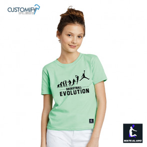 Camiseta Infantil Basketball Evolution, Mate Al Aro, color Verde