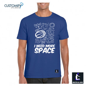 Camiseta Unisex Basketball I.Need.More.Space, Mate Al Aro, color Royal