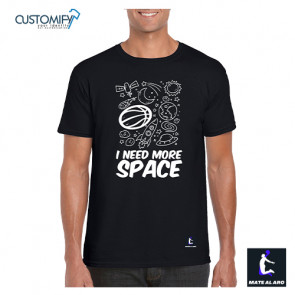 Camiseta Unisex Basketball I.Need.More.Space, Mate Al Aro, color Negro