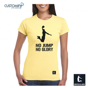 Camiseta Femenina Basketball No.Jump.No.Glory, Mate Al Aro, color Daisy