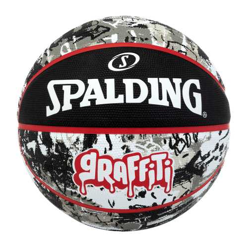Black Red Graffiti Sz7 Rubber Basketball  SPALDING