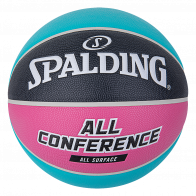All Conference Teal Pink Sz6 Rubber Basketball  SPALDING